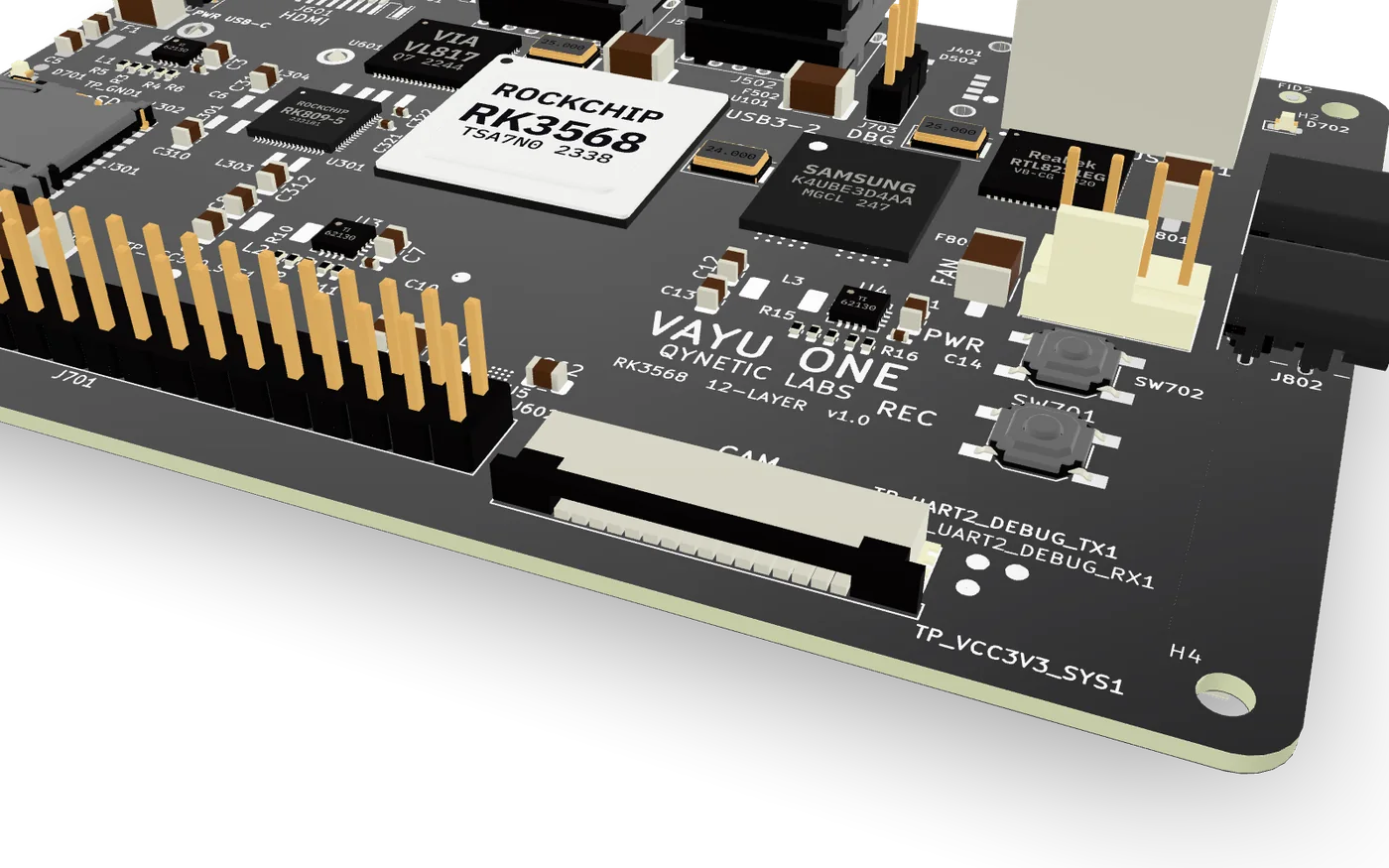 The MIPI-CSI camera connector on Vayu One